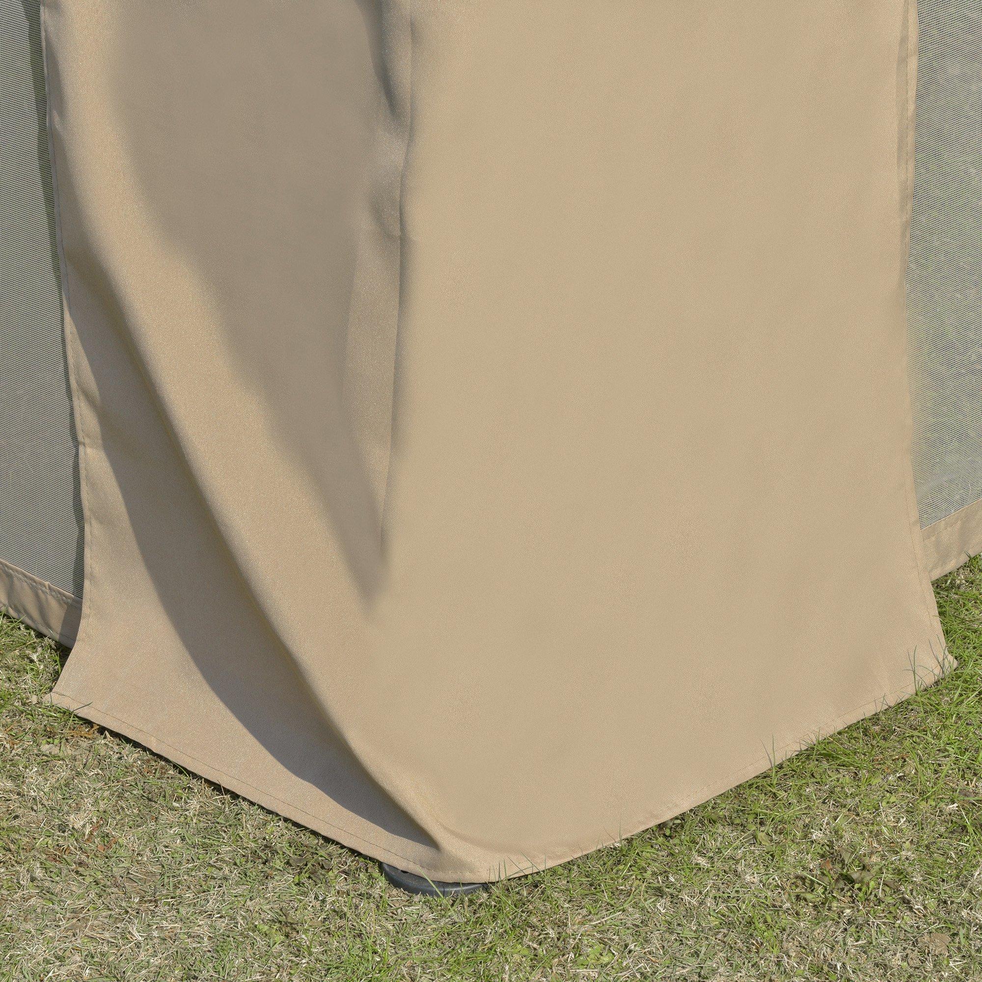 Gazebo da Giardino 3x3m con Zanzariera in Metallo Cachi