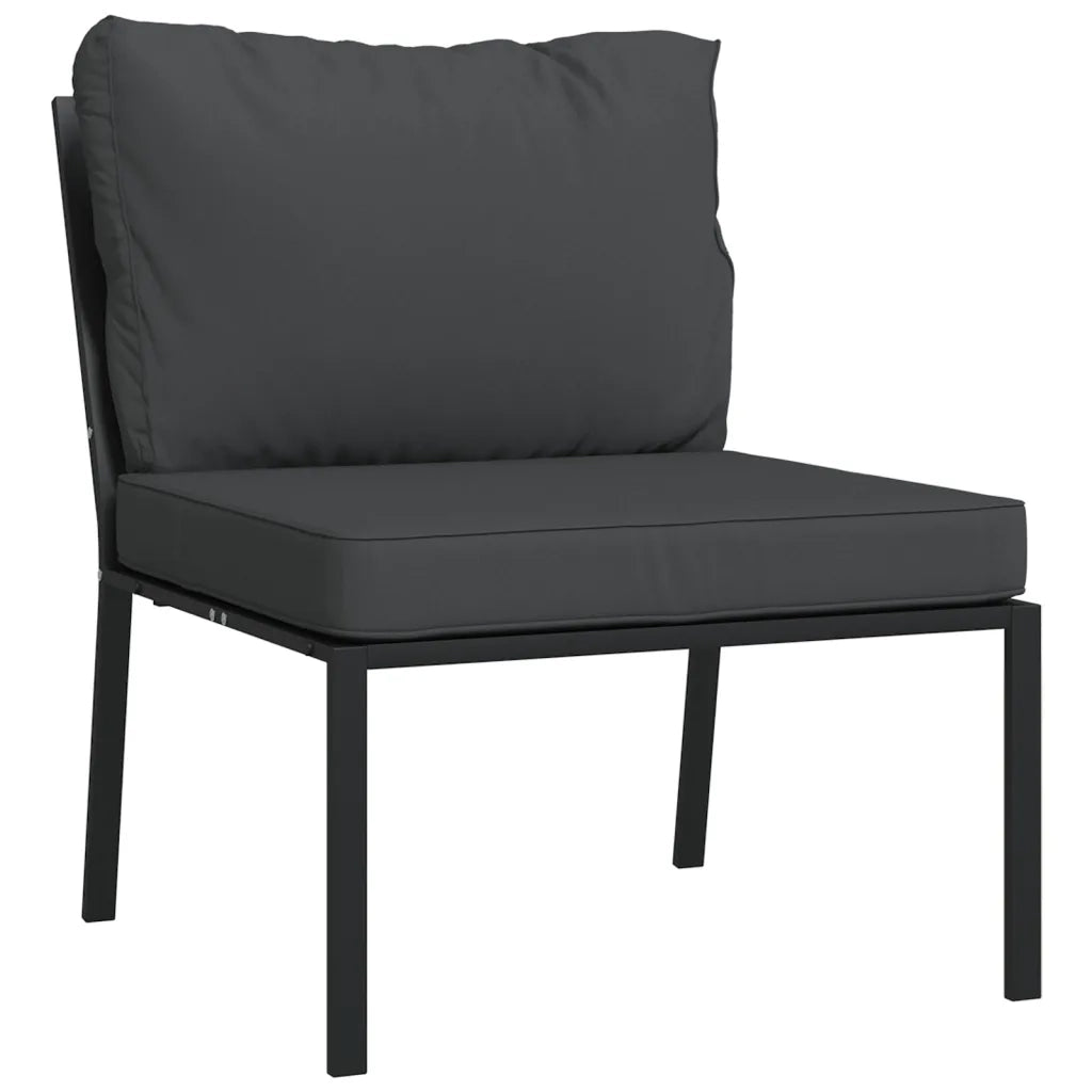 Sedie da Giardino con Cuscini Grigi 2 pz | Sedie da Esterno 60x74x79 cm Acciaio