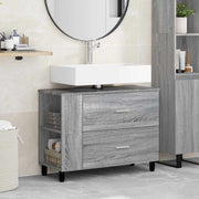 Mobiletto da bagno Sonoma grigio 80 x 35 x 60 cm