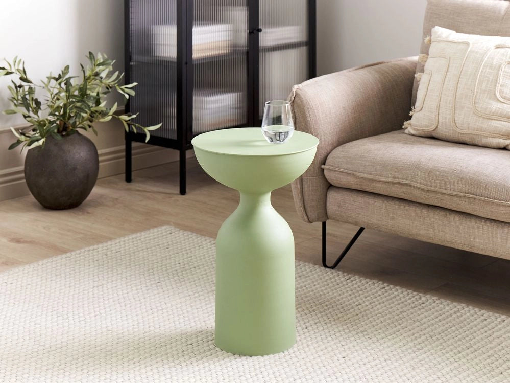 Tavolino moderno in metallo verde soggiorno salotto contemporaneo elegante