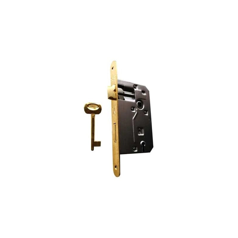 SERRATURA PER PORTE IN LEGNO 'PATENT GRANDE' FRONTALE BORDO TONDO BONAITI E45 Bronzata - BONAITI