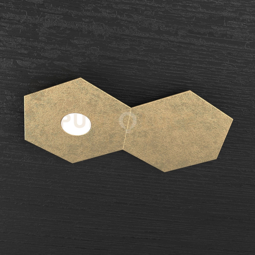 HEXAGON APPLIQUE-PLAFONIERA 1 LUCE + 1 DECORATIVO FOGLIA ORO 1142-1L1D-FO