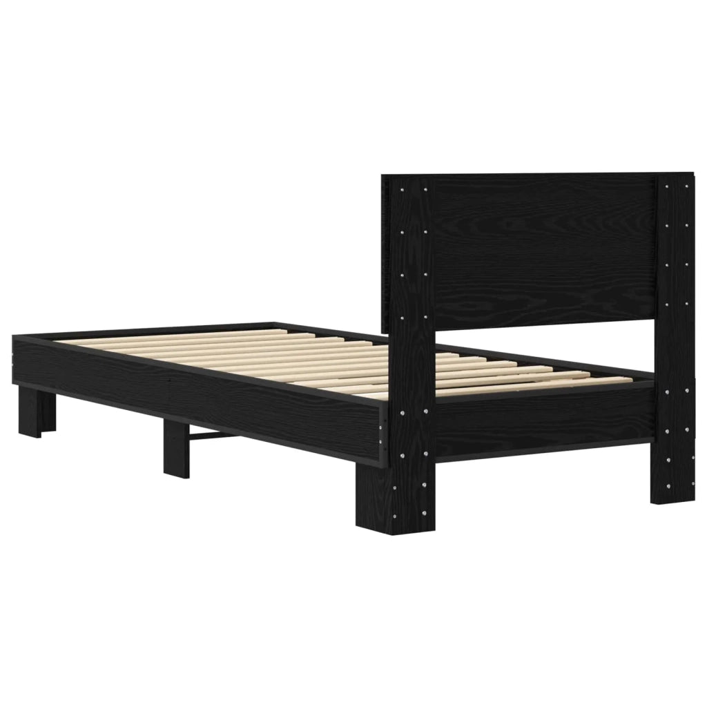 Struttura letto con testata Rovere Nero 80 x 200 cm 8009087