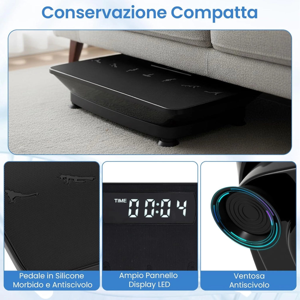 Pedana Vibrante per Casa, Piattaforma Fitness Oscillante con 10 Livelli di Velocità, Modalità Sensore di Gravità e Display LED, Pedana Oscillante per Gambe, Glutei e Addome