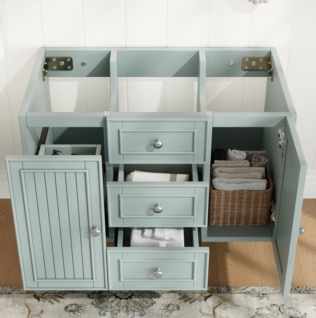 Mobile bagno sospeso verde con 3 cassetti, MDF, 78,5×46×46,8 cm