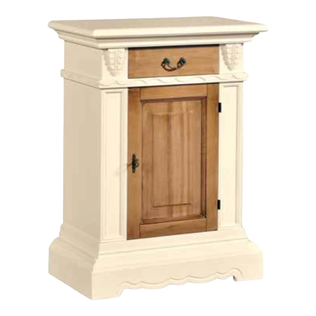 Madia credenza in legno 1 porta avorio noce grano 70x38x93 - Mobili 2G