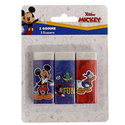 Trade Shop - Set 3 Pz Gomme Per Cancellare Topolino Cancelleria Per Scuola Regalo Festa Bambini 961068 -