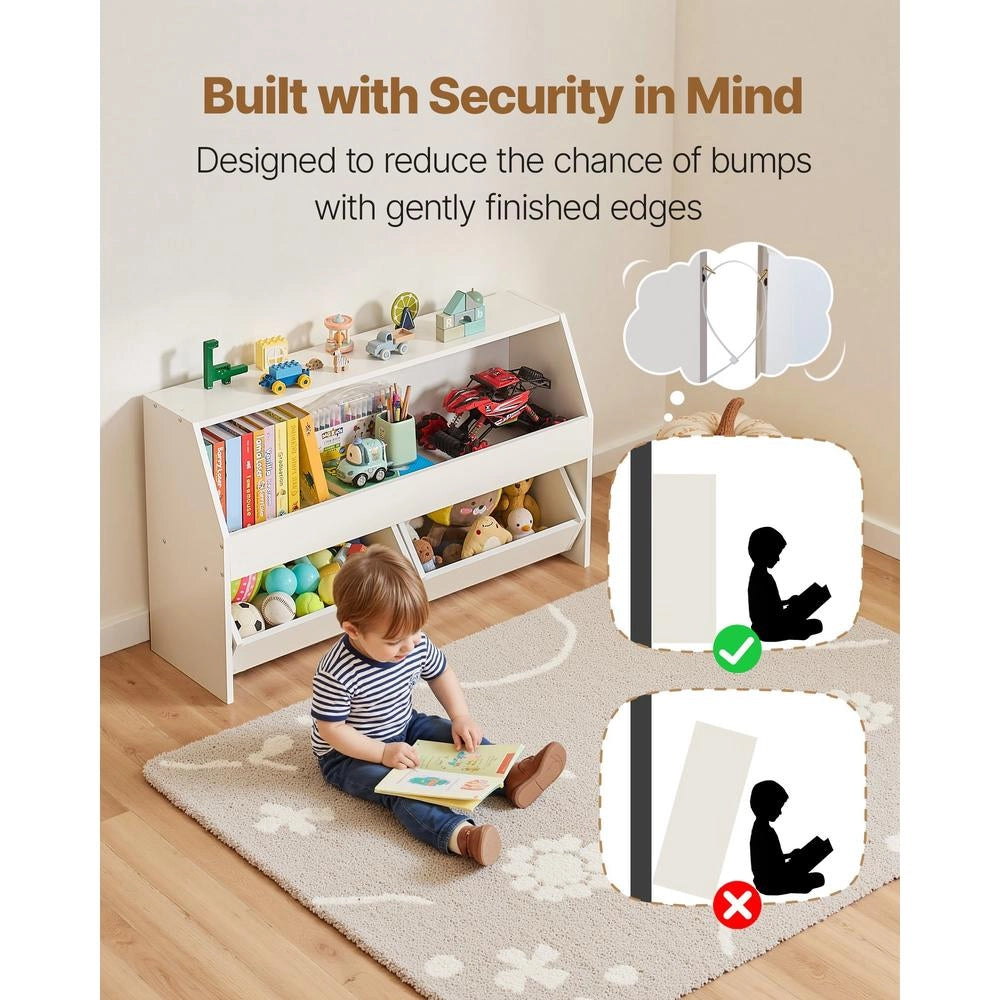 Armadio Mobile Legno Bianco Cassetti Libreria Aperta Camera Studio 33.5x11.8x33.1 Pollici