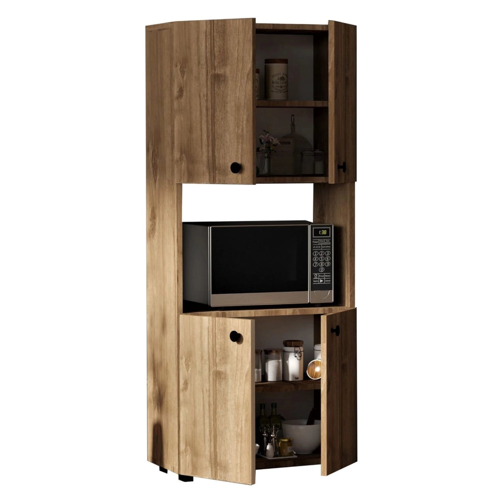 Madia Sestu, Credenza 2 Ripiani, 60x31x140h cm Marrone Noce