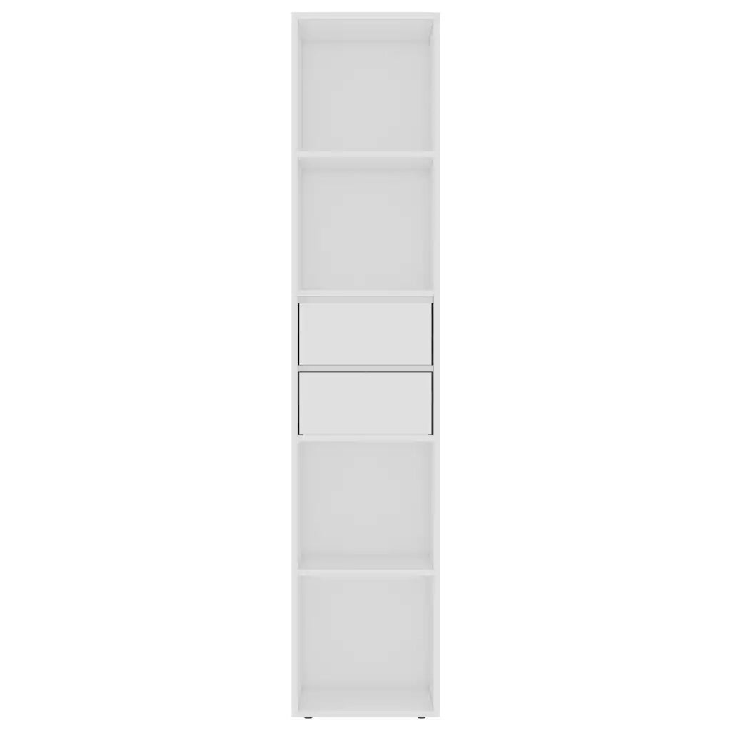 Libreria-Scaffale per Libri-Mobile di Stoccaggio Bianca 36x30x171 cm in Legno Multistrato