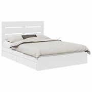 Letto matrimoniale | Letto per adulti | Letto con Contenitore Bianco 140 x 200 cm Legno multistrato