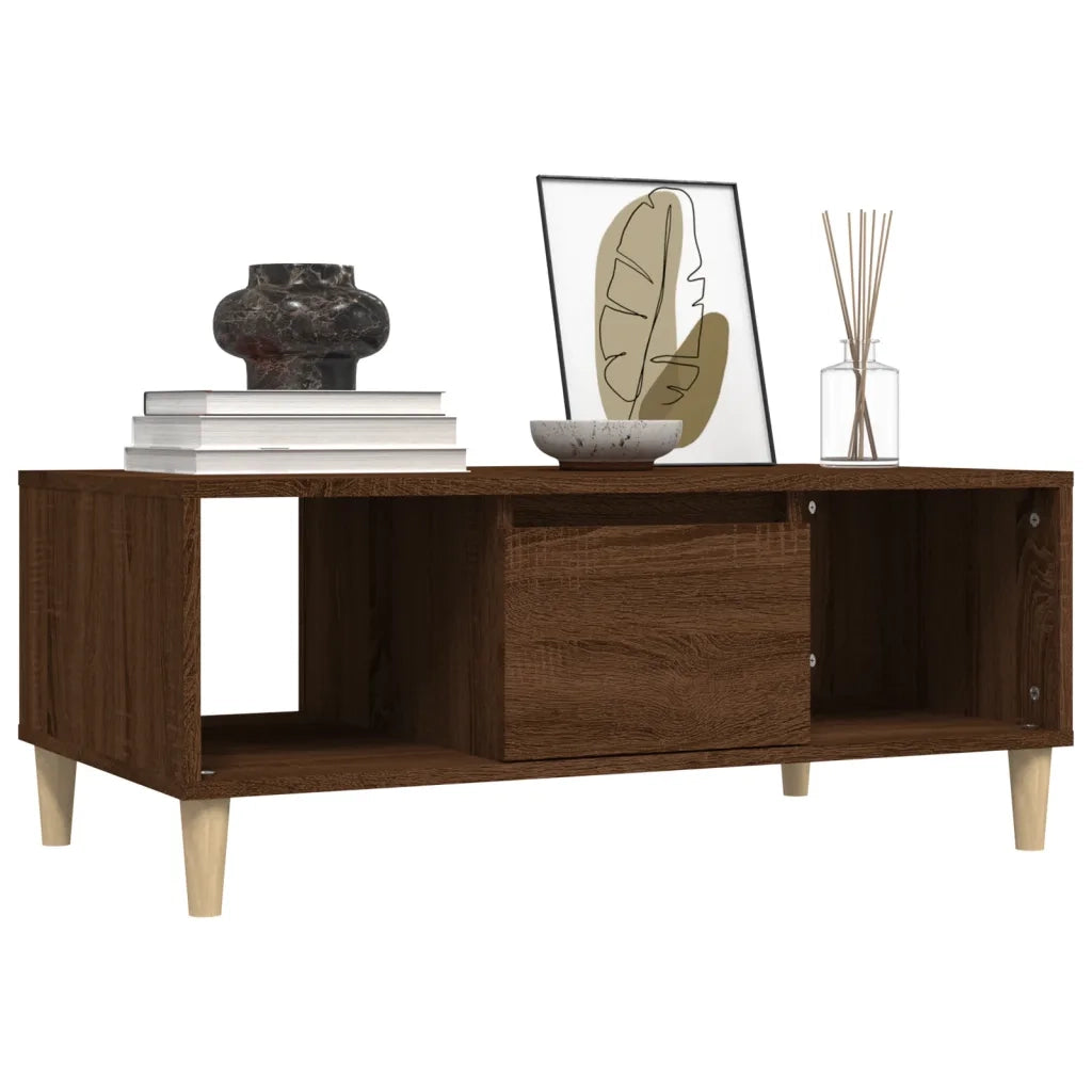 Tavolino da Salotto Rovere Marrone 90x50x36,5 cm in Multistrato cod mxl 27068
