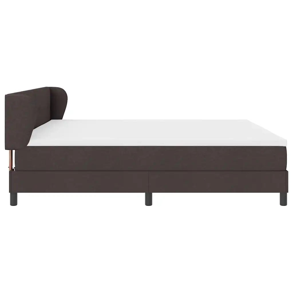 Letto a molle con testiera Marrone Scuro 200 x 200 cm Tessuto 3340048