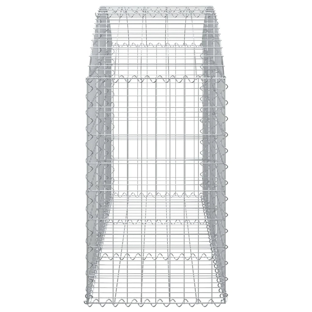 Cesto gabbione recinzione a gabbia muro di contenimento ad arco 150 x 50 x 80/100 cm ferro zincato argento 02_0039989