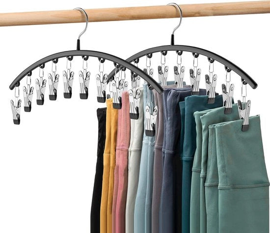 Rokappesi con Premistatori - Appesi per Pantaloni - 10 Pantaloni - Appesi per Abiti - Appeso per Leggins - Spaziale Risparmio di Spazio