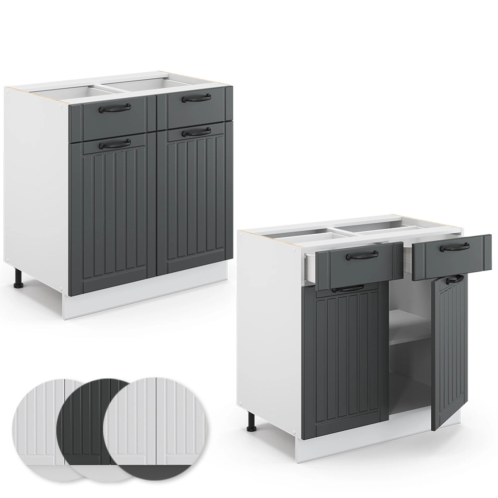 Vicco Mobiletto base per cucina Antracite casa di campagna 80 cm senza piano di lavoro