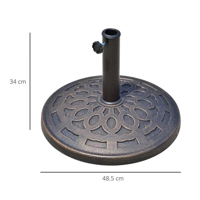 BASE PER OMBRELLONE DA 12 KG IN RESINA PER PALI 38-48MM COLORE BRONZO
