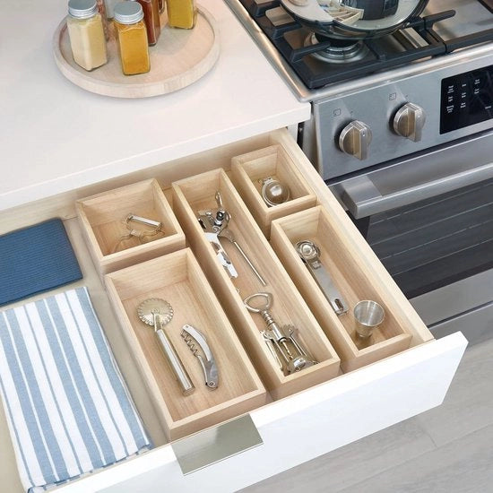 Organizzatore di Cucina in Legno di Paulownia - 254 x 127 x 69 cm - Beige