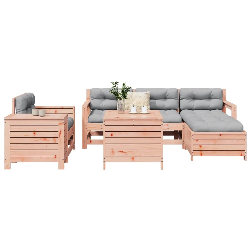 Set Divani da Giardino 7 pz in Legno Massello Abete Douglascod mxl 116994