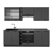 Cucina componibile Fame-Line Grigio scuro/Antracite 235 cm senza piano di lavoro Vicco