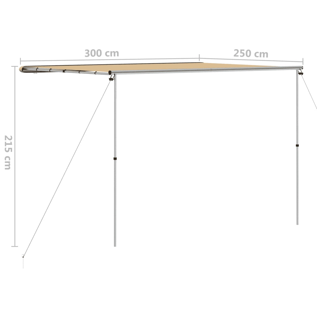 vidaXL Tendalino per Camper e Roulotte 3x2,5x2,15 m Beige