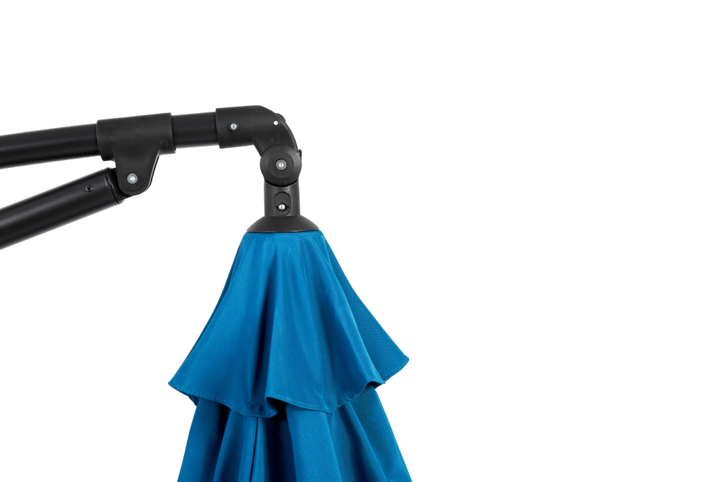 Ombrello Esterno Doppio Lato Rettangolare Grande 14.8 Ft con Manovella Blu Senza Base