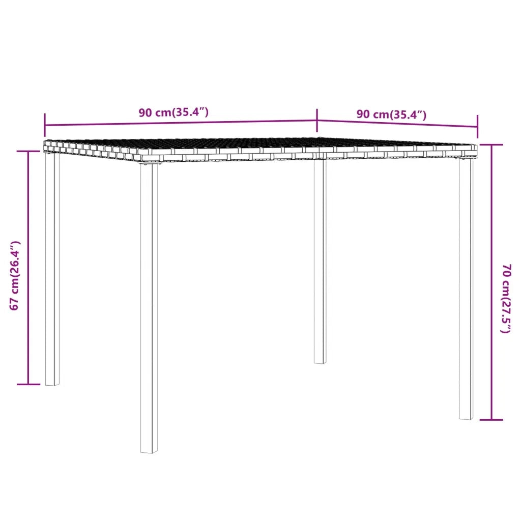 Set da Pranzo da Giardino 2 pz con Cuscini Nero in Polyrattan 362338