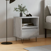 Comodino-Tavolino da notte Grigio Sonoma 40x35x50 cm in Legno Multistrato 750211
