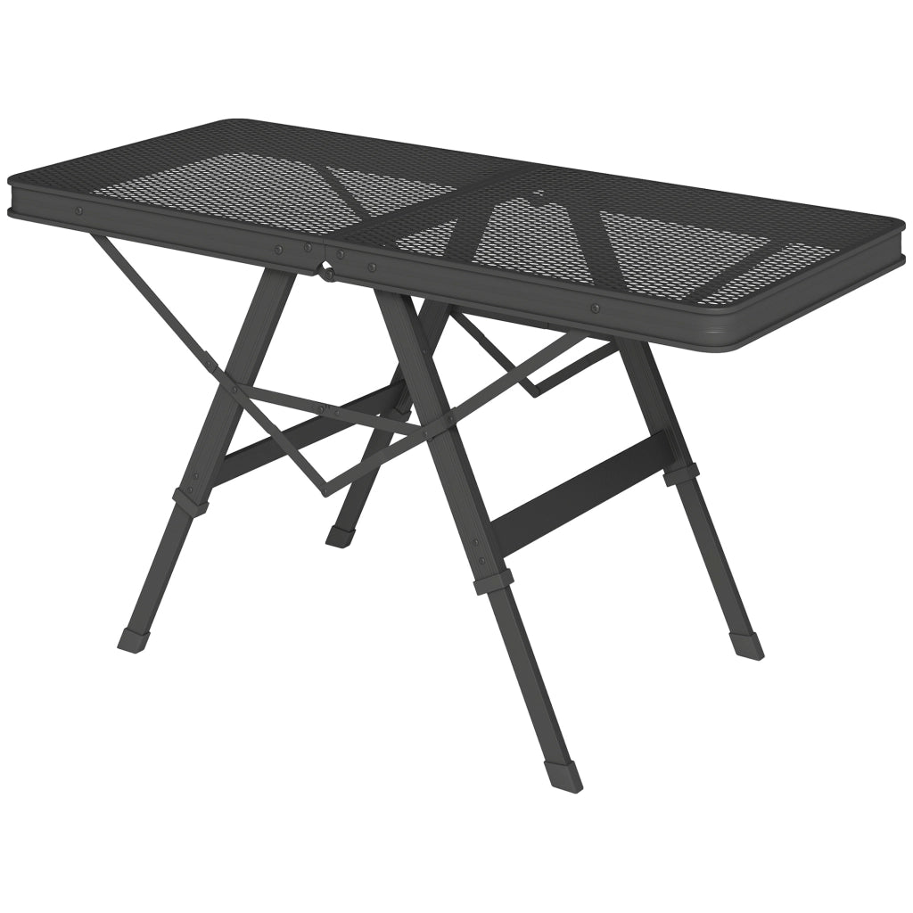 Tavolo pieghevole in alluminio ¨C zephmum ¨C regolabile in altezza con griglia in metallo