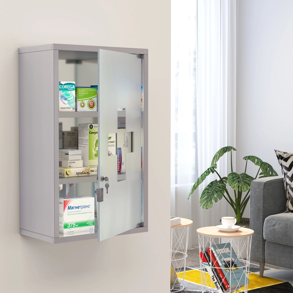 Cassettiera medicinali ¨C Minimal ¨C acciaio inox 50x30x18cm con serratura