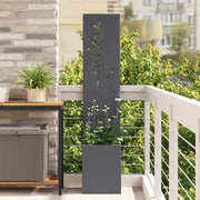vidaXL Vaso da Giardino con Pannello Decorativo Antracite 32 x 140 cm