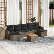 Set Divano da Giardino 8 pz con Cuscini Grigio in Polyrattan 3256585