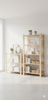 Scaffale 5 ripiani a doghe 75x40x170 cm in Legno di Pino Naturale