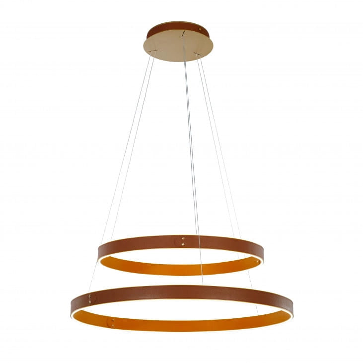 Lampada sospesa LED Italux Manezia bronzo Ø80cm 115W
