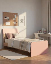 Letto Comby con fascioni e pediera - Letto singolo 87 x 197 - Struttura Virginia e rosa - Rete e materasso esclusi_