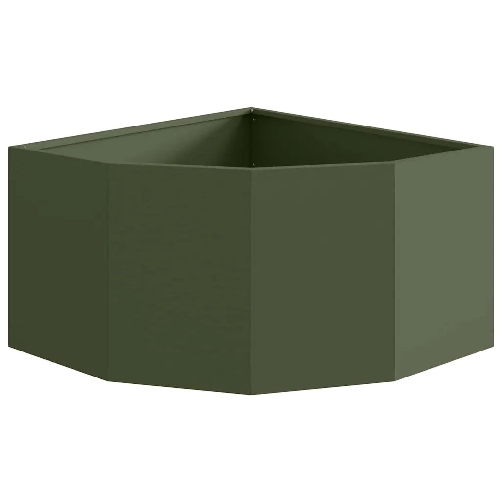 Vaso d'angolo Oliver verde 60 x 60 x 35 cm Acciaio 883643