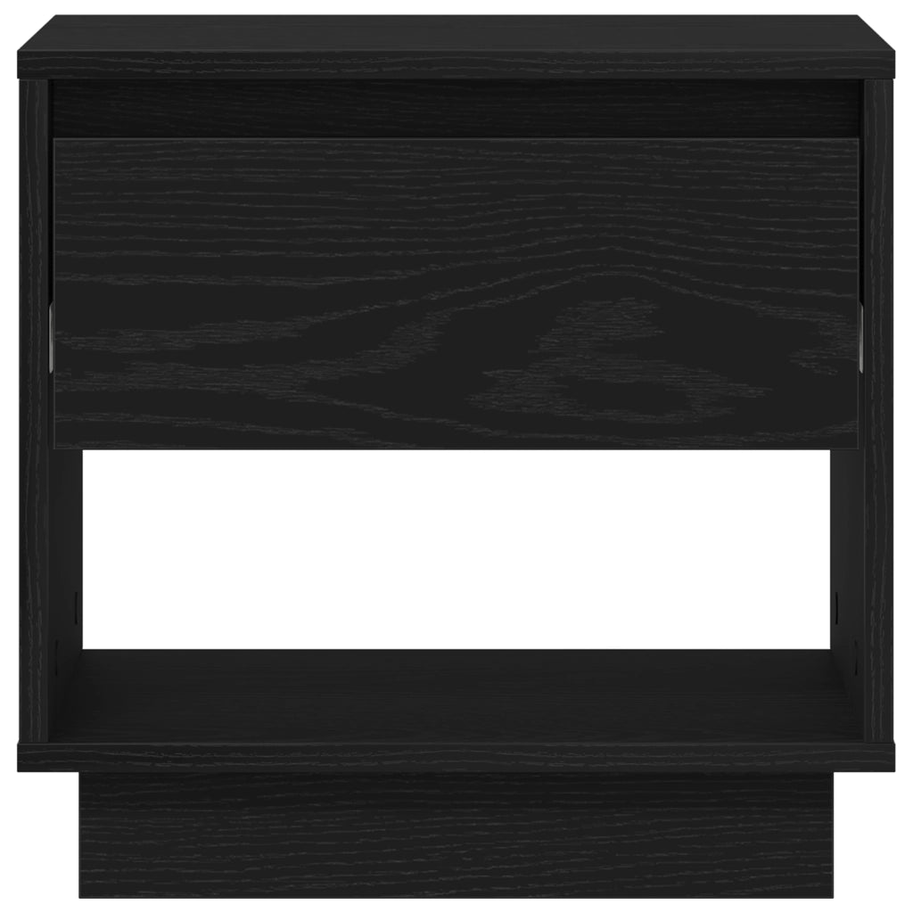 Cabinetto da comodino  2 pezzi Nero Rovere 45x34x49 cm Legno ingegnerizzato