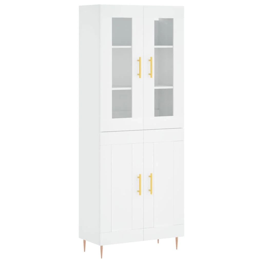 Buffet credenza cassettiera armadio mobile contenitore organizer cucina soggiorno salotto alto 69,5 x 34 x 180 cm legno ingegnerizzato bianco 02_0032690