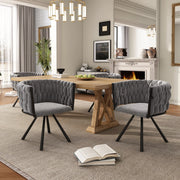 SEDIA Girevole 360° in Velluto Grigio Set da 4 pezzi