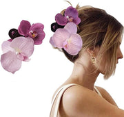 Spilla fiori capelli grande orchidea viola - Adolescenti e donne - Estate hawaiana - Clip glitter Y2K farfalle - Accessori capelli .