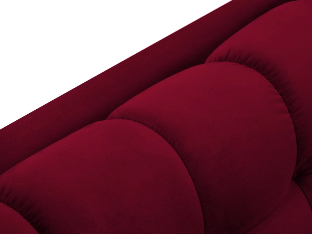 Cosmopolitan Design - Divano angolare sinistro "Bali" 5 posti in velluto rosso 