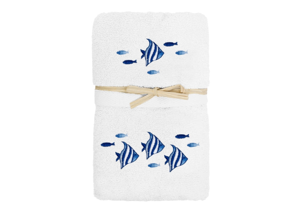 Set Asciugamano Copiola Salvietta Bagno In Spugna 100% Cotone Polinesia - Copiola - Bianco