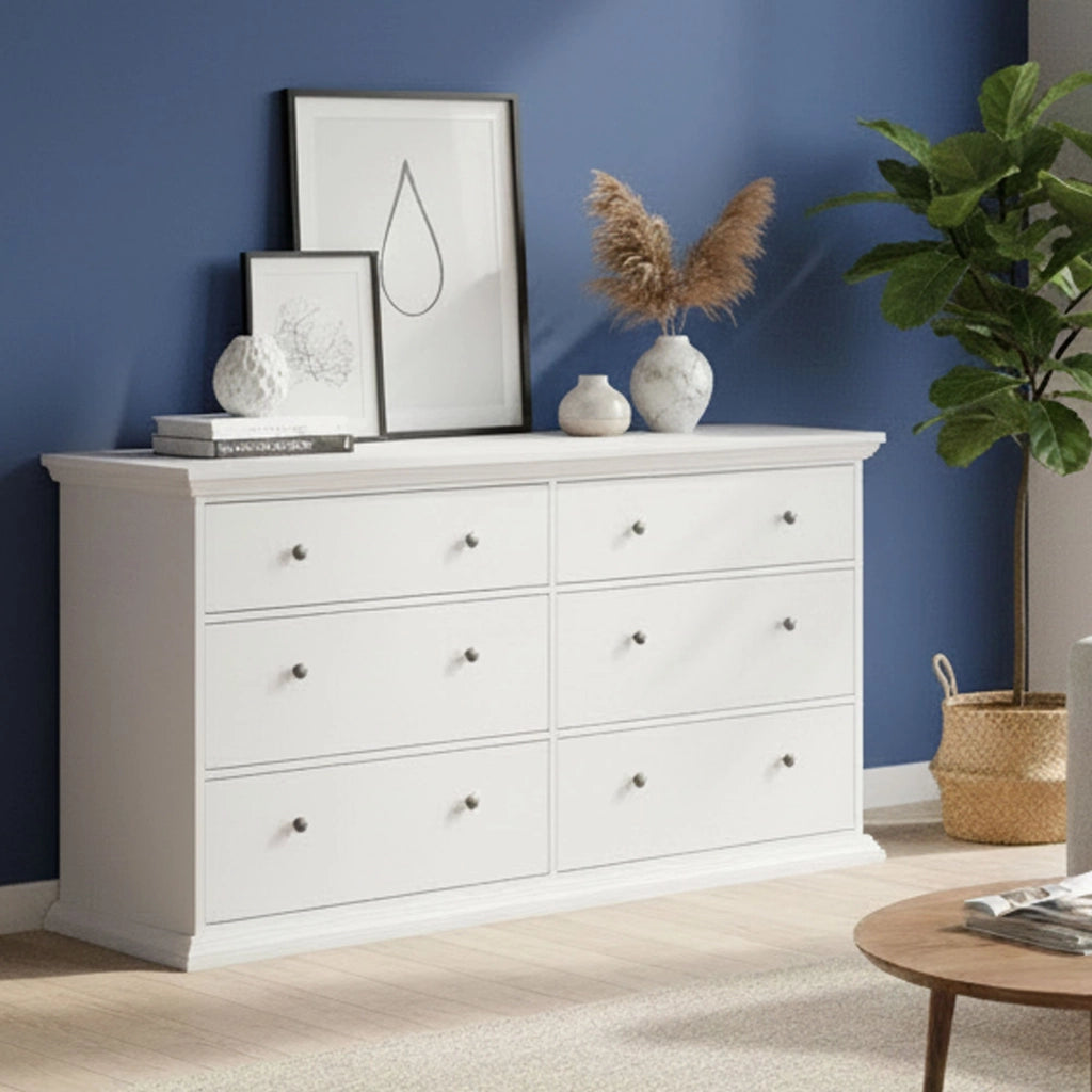 Credenza Hibaru, Buffet da soggiorno, Madia da salotto, Dispensa da cucina, 163x52 h88 cm, Bianco