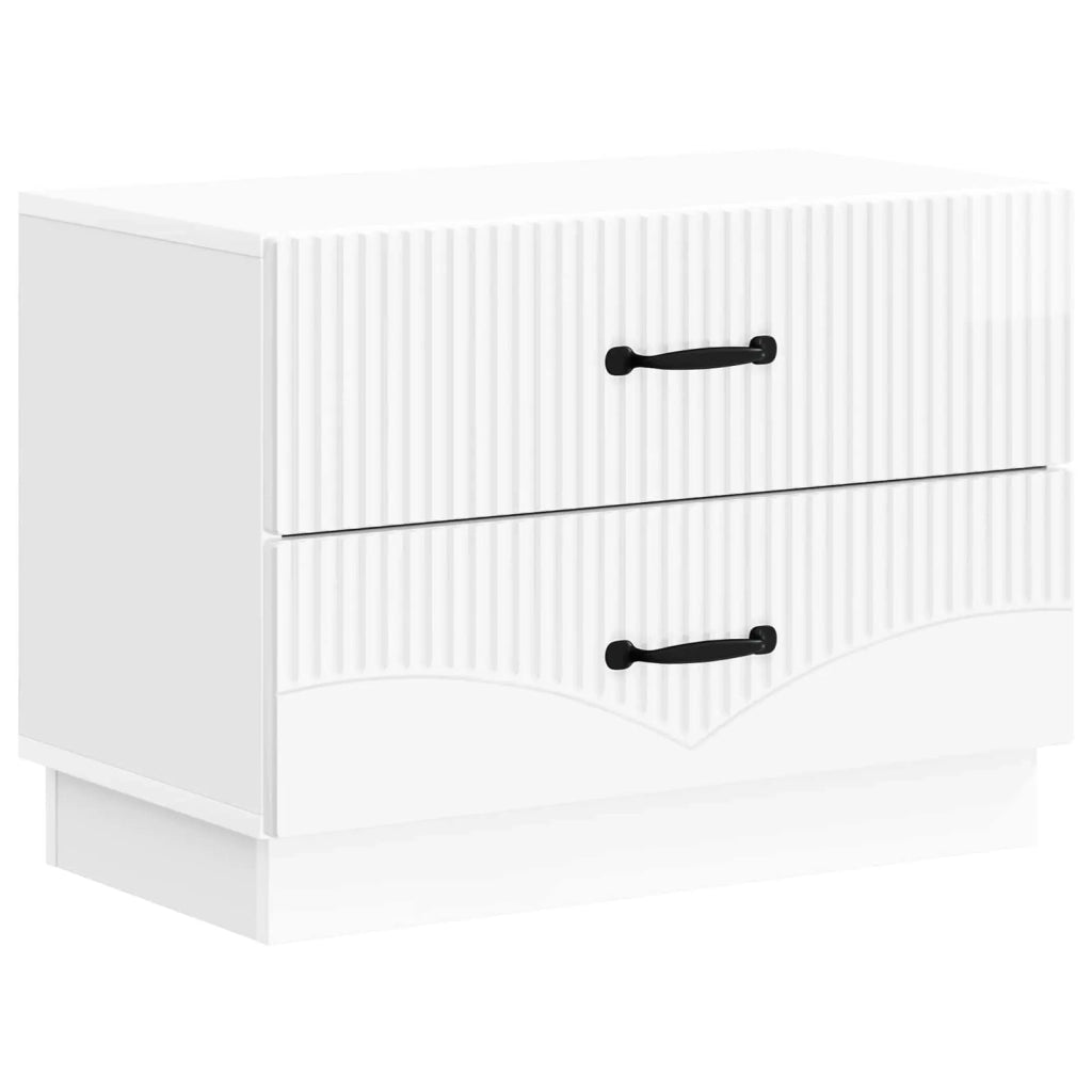 Armadio da Notte con cassetto Bianco Lucido 62 x 34,5 x 44,5 cm 895239