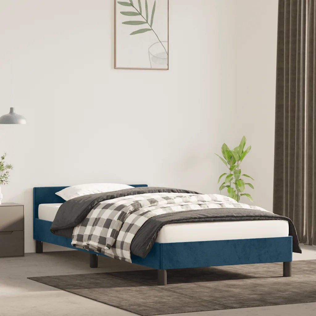 Giroletto senza Materasso Blu Scuro 80x200 cm in Velluto