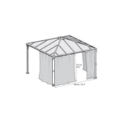 Set de 4 rideaux pour tonnelle Couv' Terrasse - 360x217 - GRIS