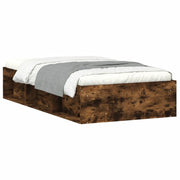 Letto singolo | Letto per adulti | Giroletto Rovere Fumo 100x200 cm