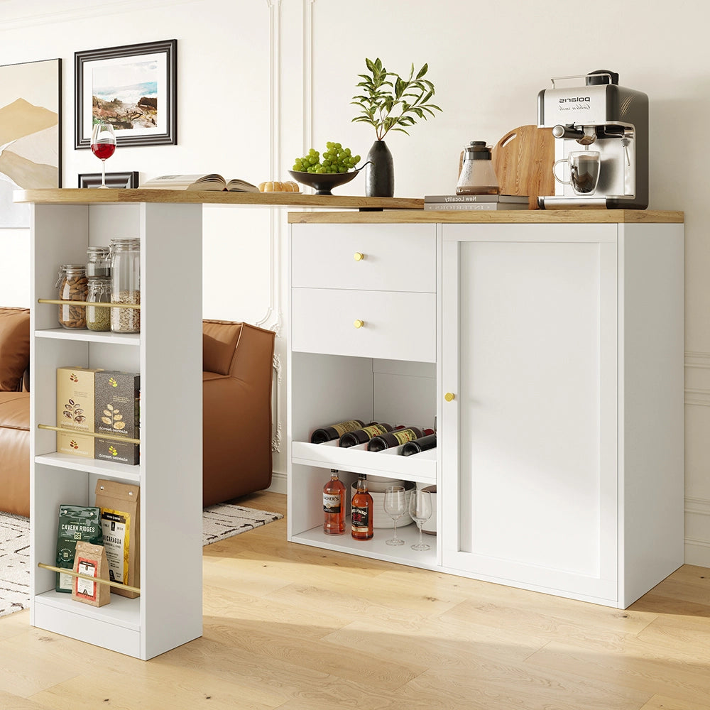 Tavolo Bar Girevole - Xylo - 105??39??102 cm - 2 Cassetti 3 Ripiani