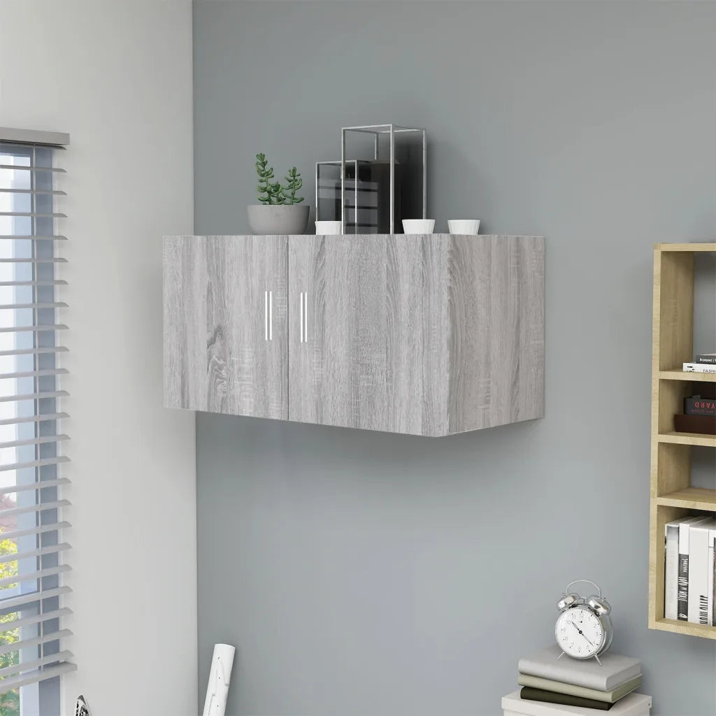 Armadietto da Parete Grigio Sonoma 80x39x40cm Legno Multistrato CFW4602342