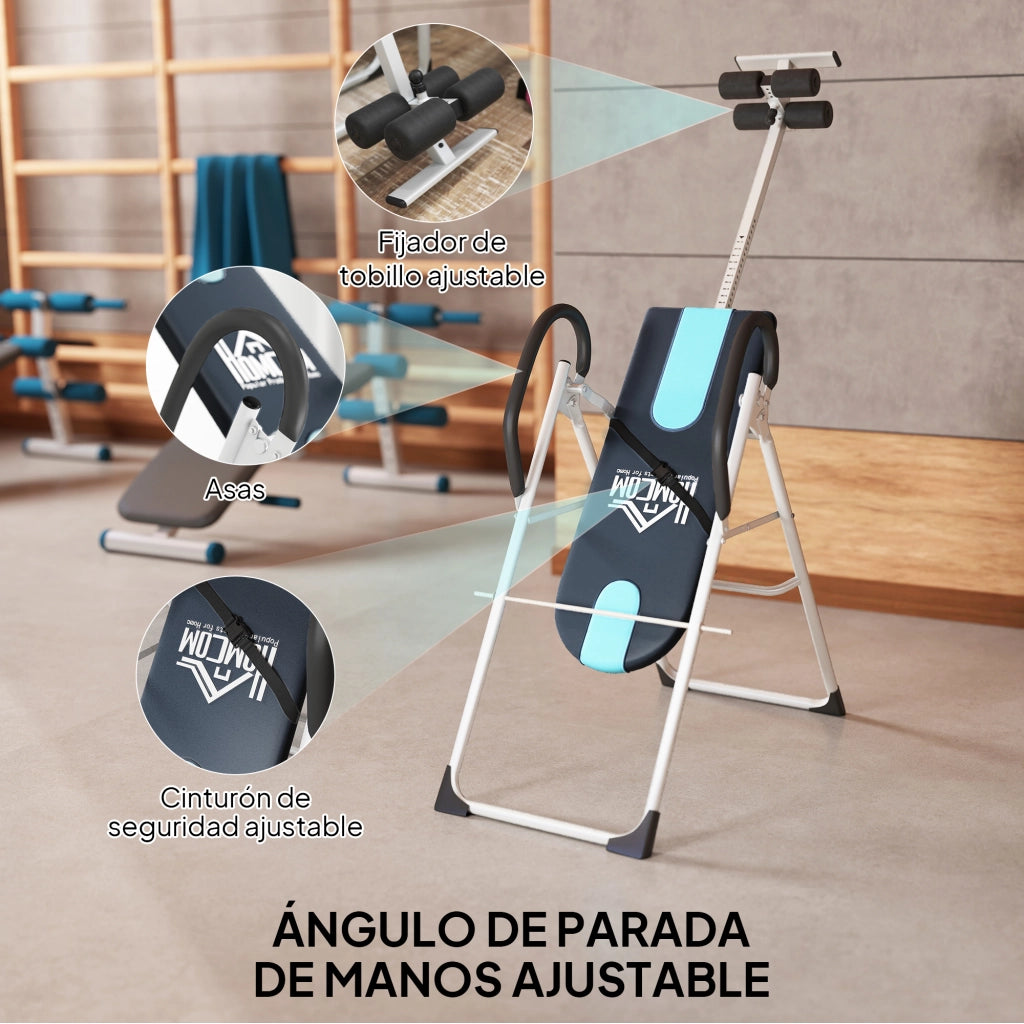 Tavolo pieghevole regolabile in altezza ¨C zephmum ¨C nero e blu 112x65x126 cm